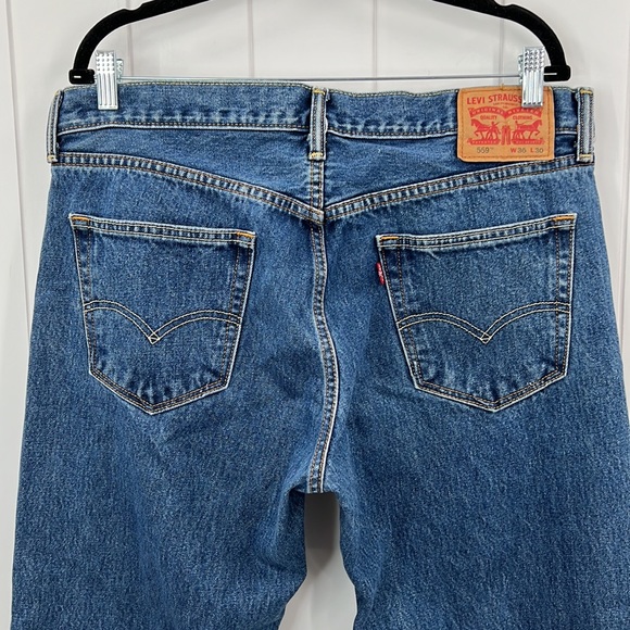 Levi’s 559 Denim Blue Jeans Relaxed Fit Straight Leg Zip Fly 36 x 30 - Picture 7 of 14